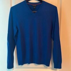 Banana Republic Men's Extra Fine Merino Wool V-Neck Sweater - Size Medium - Blue